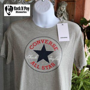 Converse Graphic Tee Crew-Neck T-Shirt Gray  Size XS NWT